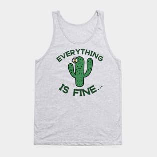 Everything is Fine, Cactus Desert, Smiling Cactus With Flower Tank Top